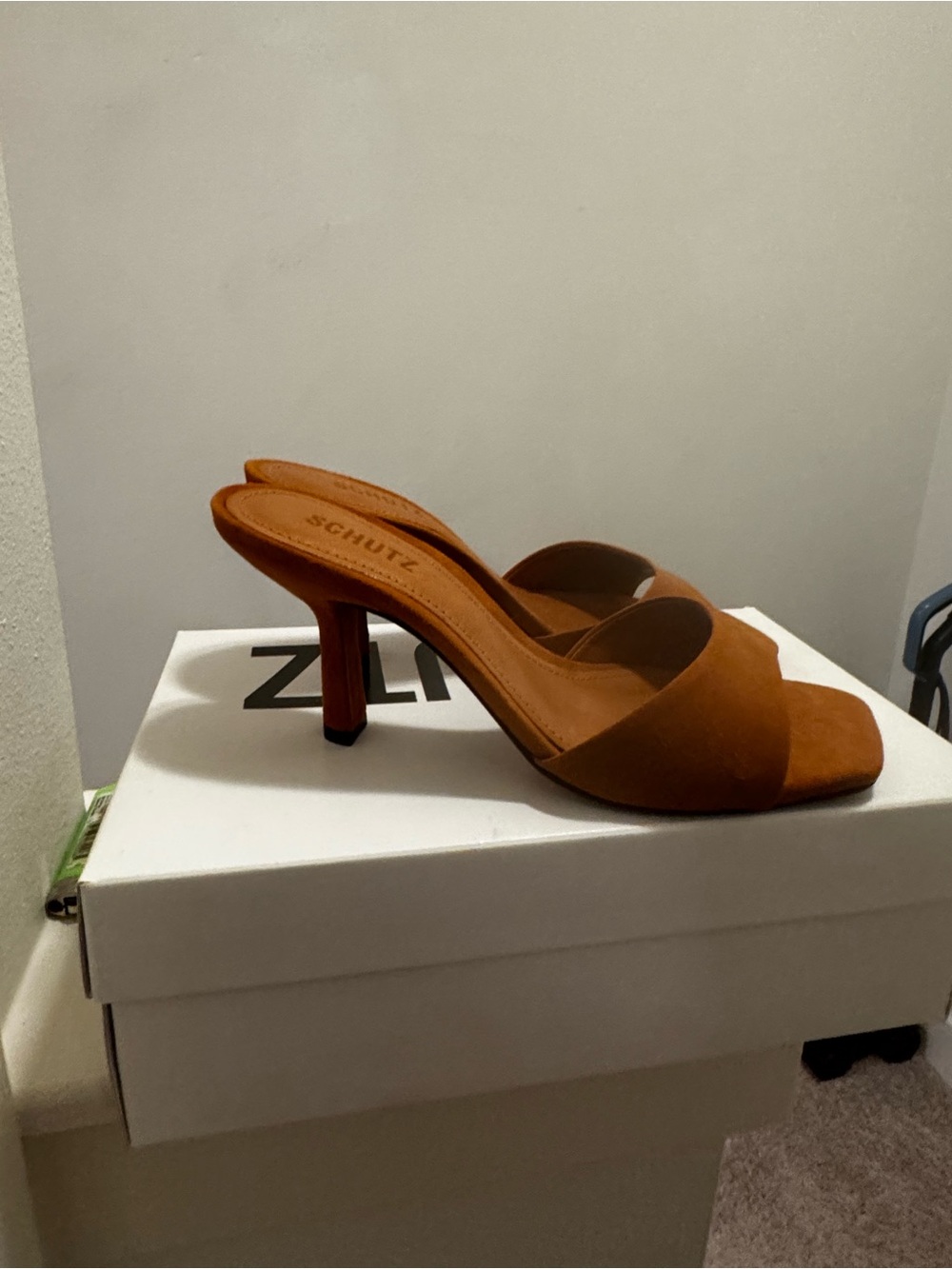 SCHUTZ Rust Suede Slide Mule